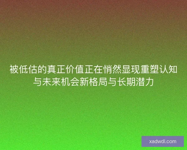 被低估的真正价值正在悄然显现重塑认知与未来机会新格局与长期潜力
