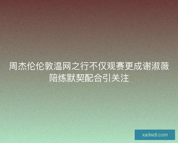 周杰伦伦敦温网之行不仅观赛更成谢淑薇陪练默契配合引关注