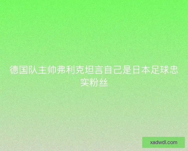 德国队主帅弗利克坦言自己是日本足球忠实粉丝